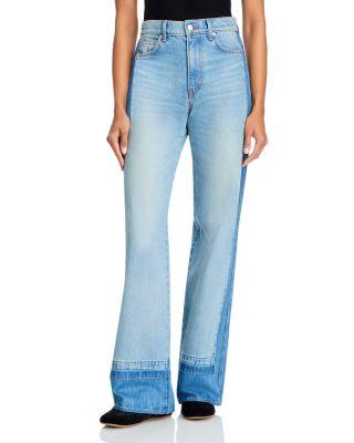 Taylor High Rise Wide Leg Jeans in Cloudy Colorblock by VERONICA BEARD