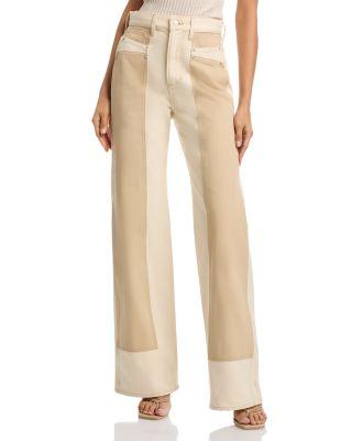 Taylor High Rise Wide Leg Jeans in Ecru/Sto by VERONICA BEARD