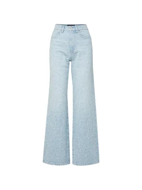 Taylor floral-embroidery high-rise jeans by VERONICA BEARD