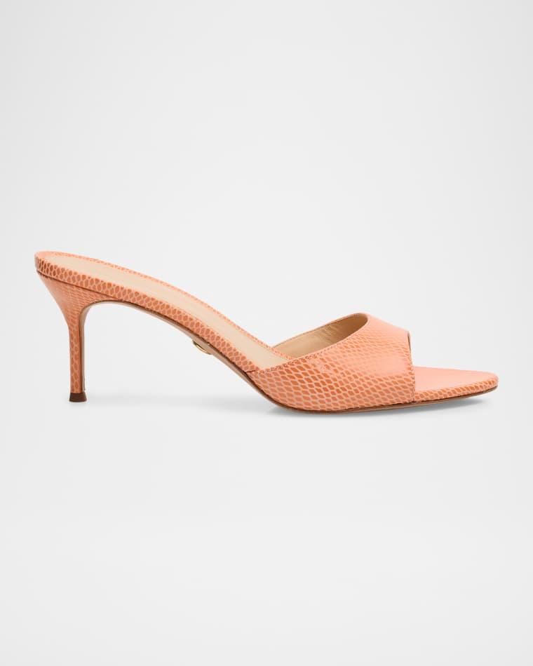 Tia Embossed Leather Mid-Heel Sandals by VERONICA BEARD