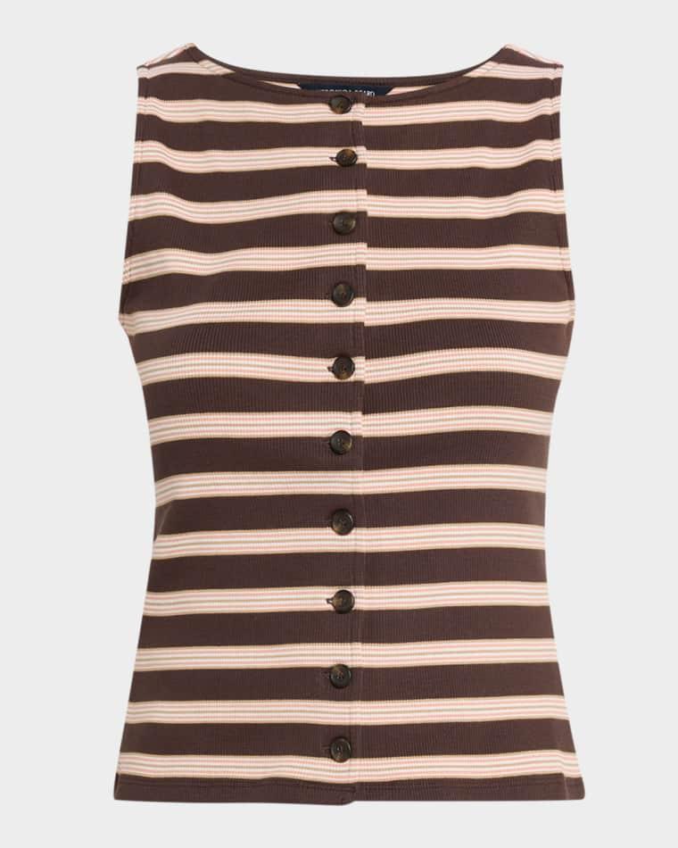 Uma Stripe Rib-Knit Vest by VERONICA BEARD