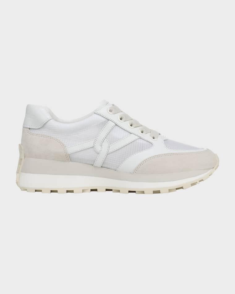 Valentina Ripstop Mixed Leather Retro Sneakers by VERONICA BEARD