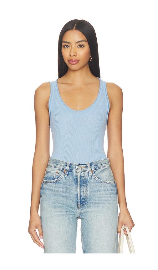 Veronica Beard Birke Knit Tank Top in Baby Blue by VERONICA BEARD
