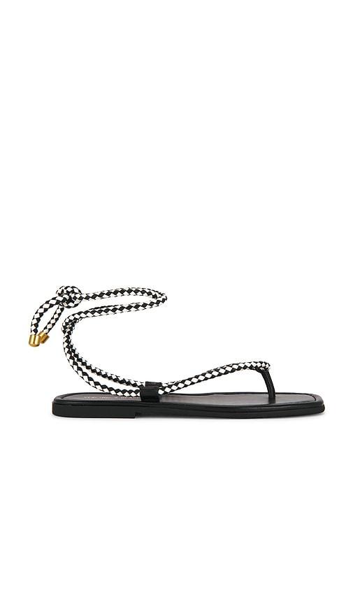 Veronica Beard Carmina Woven Cord Sandal in Black,White by VERONICA BEARD