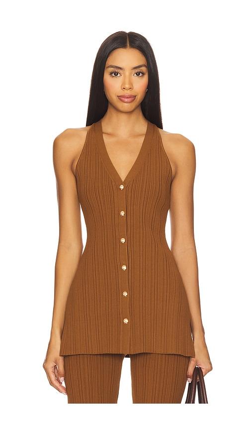 Veronica Beard Dax Knit Vest in Brown by VERONICA BEARD