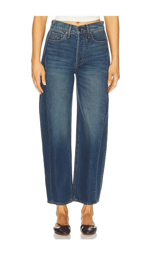 Veronica Beard Ryder High Rise Barrel Leg in Blue by VERONICA BEARD