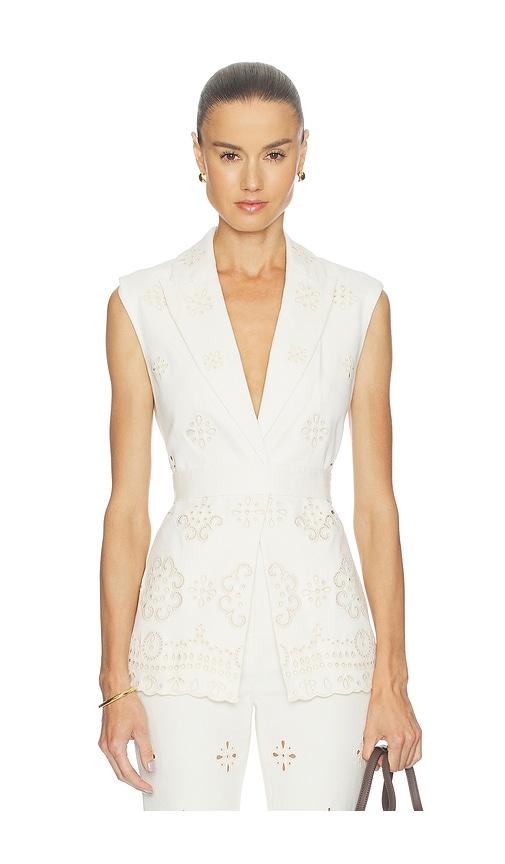 Veronica Beard Townes Vest in White by VERONICA BEARD