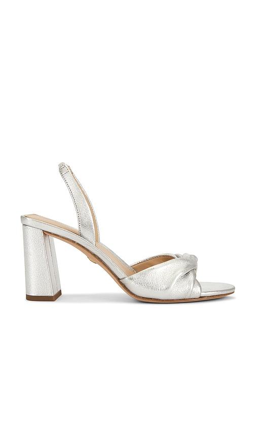 Veronica Beard Tullia Block Heel in Metallic Silver by VERONICA BEARD