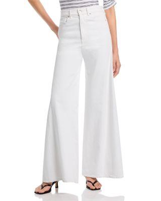 Vicki High Rise Extra Wide Leg Jeans in White by VERONICA BEARD