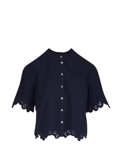broderie-anglaise scalloped-edge blouse by VERONICA BEARD