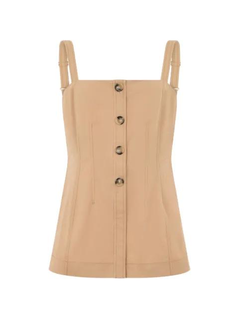 button-down panelled sleeeveless top by VERONICA BEARD