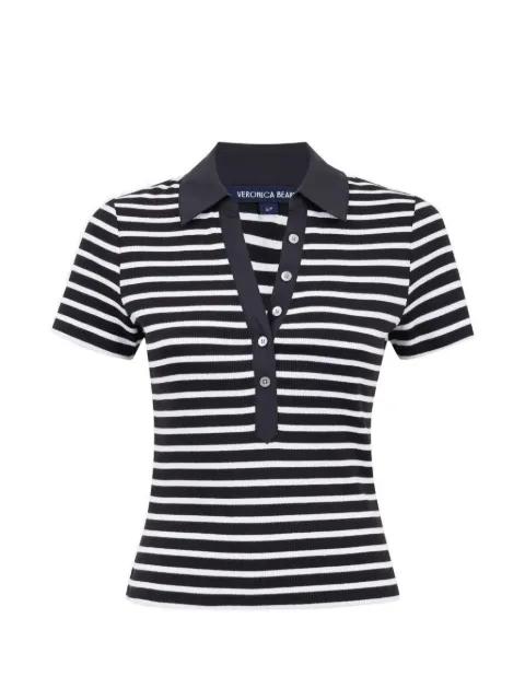 button-fastening striped-pattern T-shirt by VERONICA BEARD