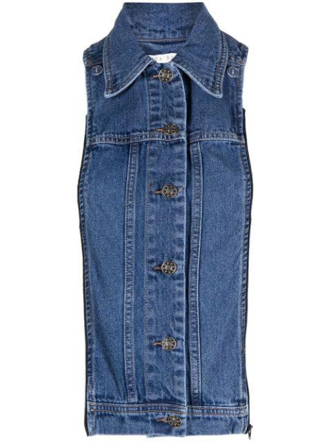 button-front denim vest by VERONICA BEARD