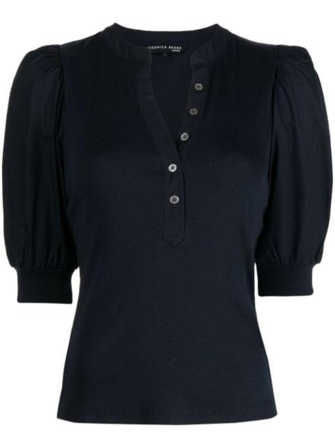button-up puff sleeves top by VERONICA BEARD