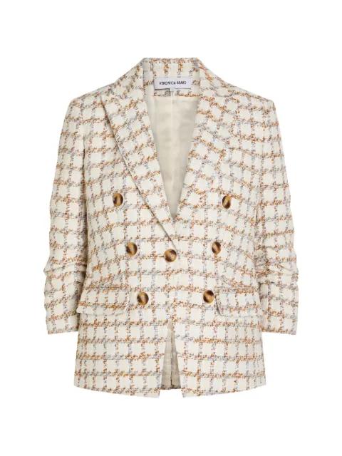 checked double-breasted tweed jacket by VERONICA BEARD