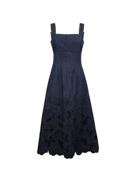 floral-embroidery midi dress by VERONICA BEARD