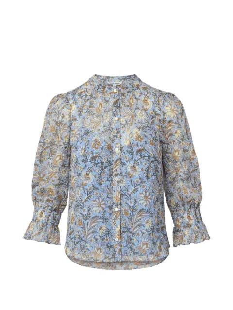 floral-print smocked-cuff blouse by VERONICA BEARD