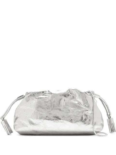 metallic crinkled-effect clutch bag by VERONICA BEARD
