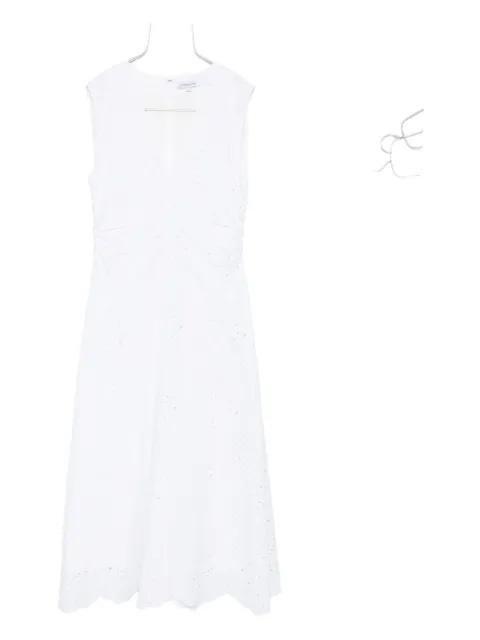 midi Aven eyelet-embroidered sleeveless dress by VERONICA BEARD