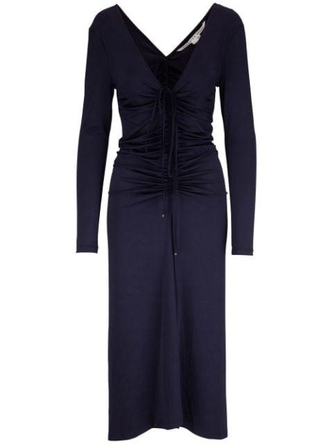 ruched-detail V-neck dress by VERONICA BEARD