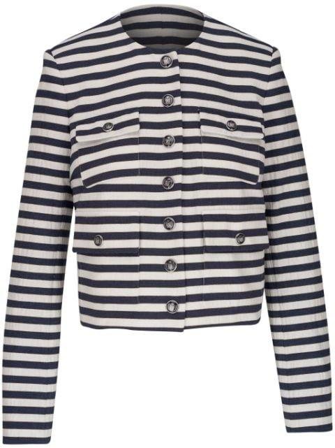striped button-up jacket by VERONICA BEARD