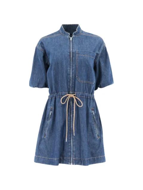 zip pocket denim mini dress by VERONICA BEARD