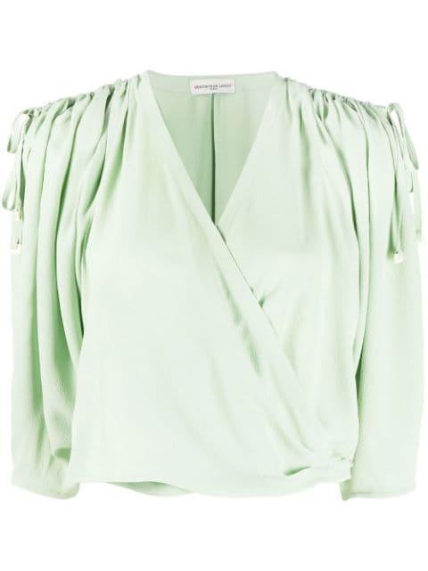 ruched wrap blouse by VERONIQUE LEROY