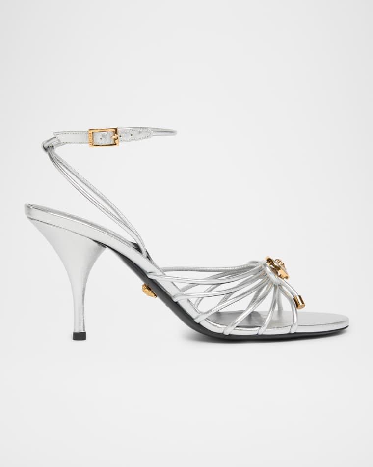85mm Opera Bow Leather Sandals by VERSACE