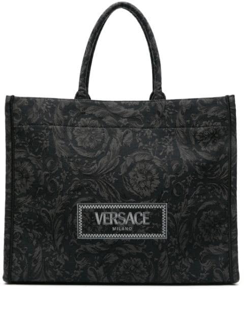 Barocco Athena jacquard canvas tote bag by VERSACE