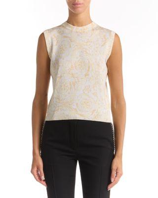 Barocco Printed Silk Top by VERSACE