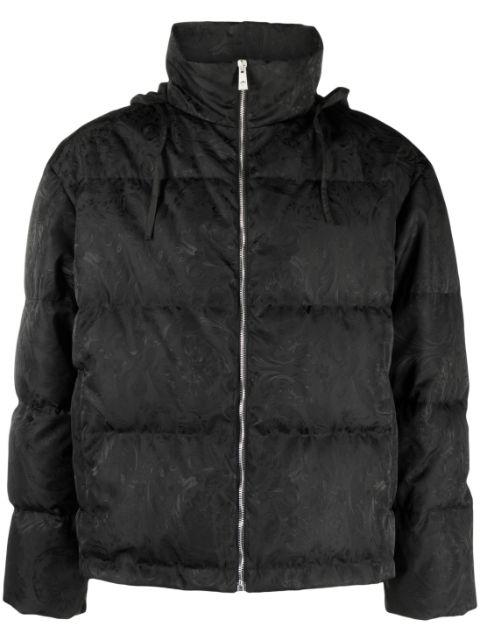 Barocco Silhouette jacquard puffer jacket by VERSACE