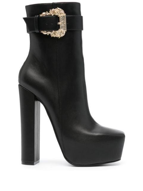 Barocco-buckle 140mm platform boots by VERSACE