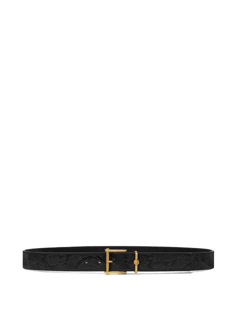 Barocco embossed leather belt by VERSACE
