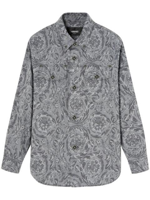 Barocco jacquard gabardine overshirt by VERSACE
