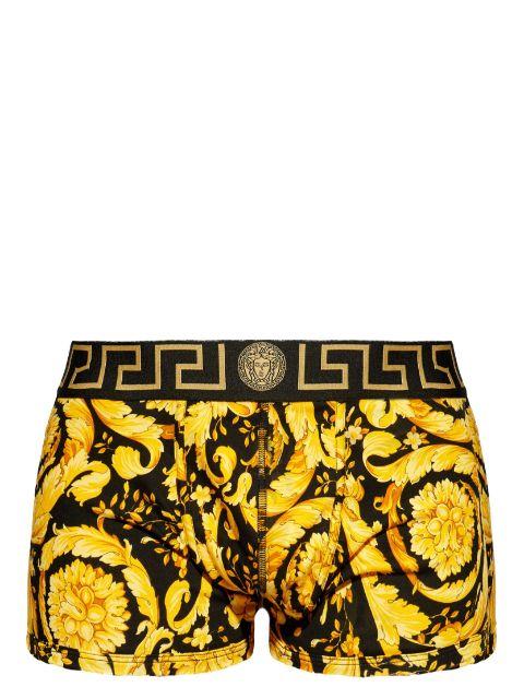 Barocco print Greca-border boxers by VERSACE