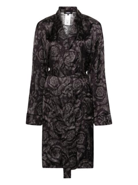 Barocco-print belted robe by VERSACE