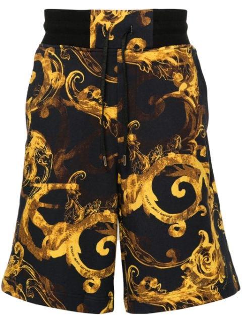 Barocco-print cotton track shorts by VERSACE