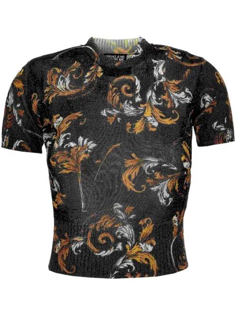 Barocco-print knit T-shirt by VERSACE