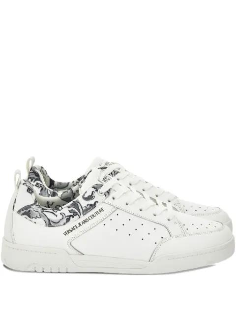 Barocco-print perforated sneakers by VERSACE