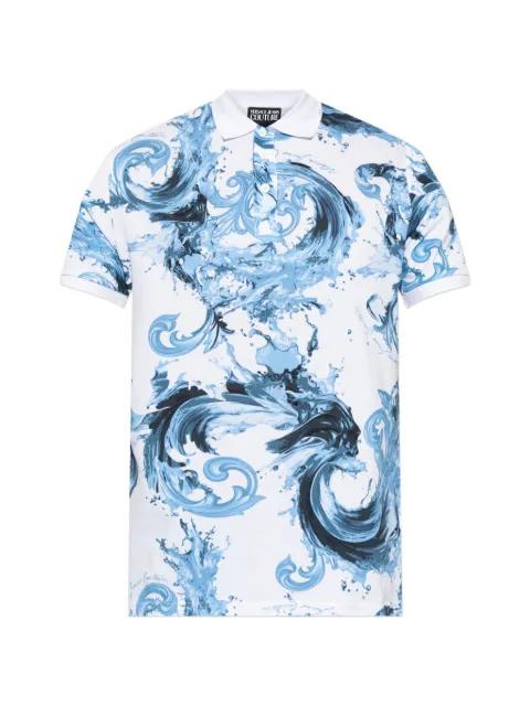 Barocco-print polo shirt by VERSACE