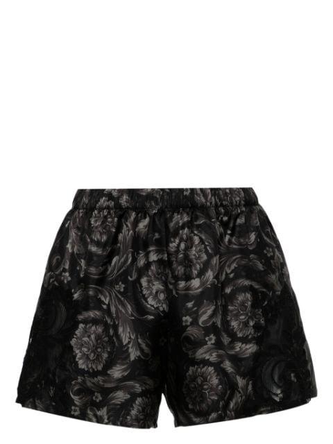 Barocco-print silk pyjama shorts by VERSACE
