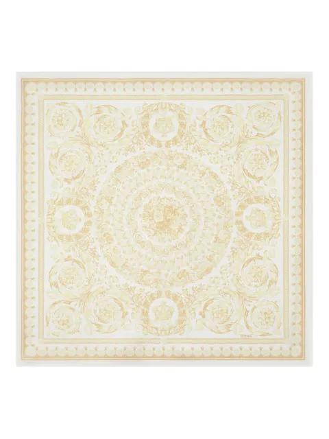 Barocco-print silk scarf by VERSACE