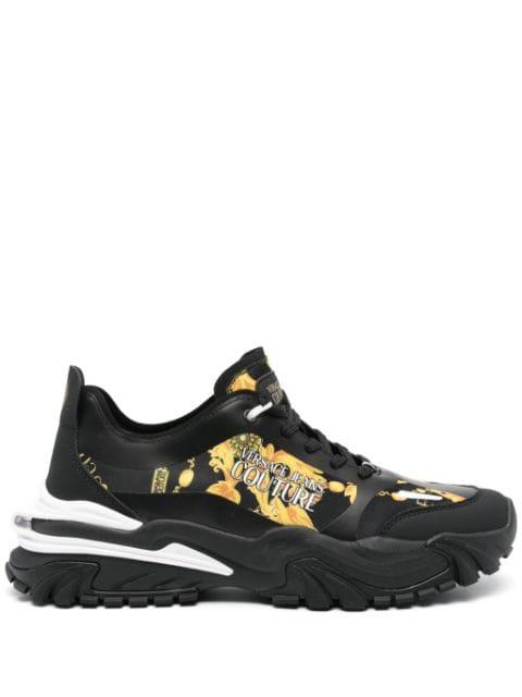 Barocco-print sneakers by VERSACE