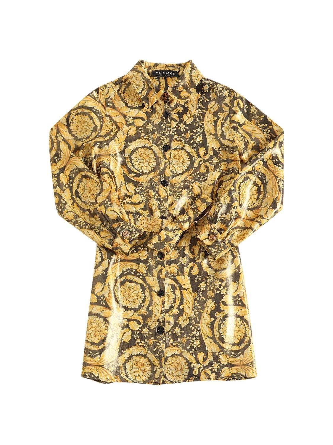 Baroque Print Twill Shirt Dress by VERSACE