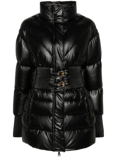 Baroque-buckle padded jacket by VERSACE