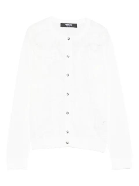 Baroque-pattern lace cardigan by VERSACE