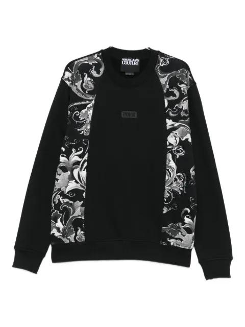 Baroque-print panel sweatshirt by VERSACE