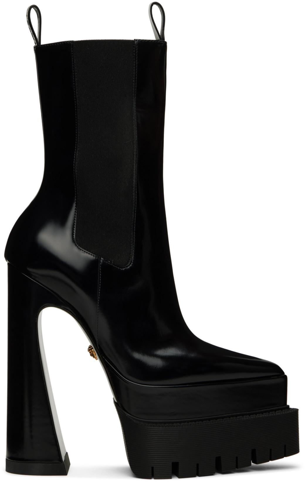 Black Aevitas Boots by VERSACE