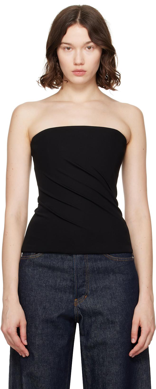 Black Bare Shoulders Top by VERSACE
