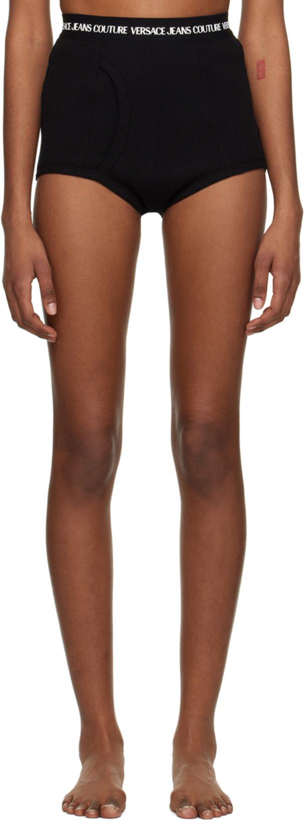 Black Bonded Shorts by VERSACE